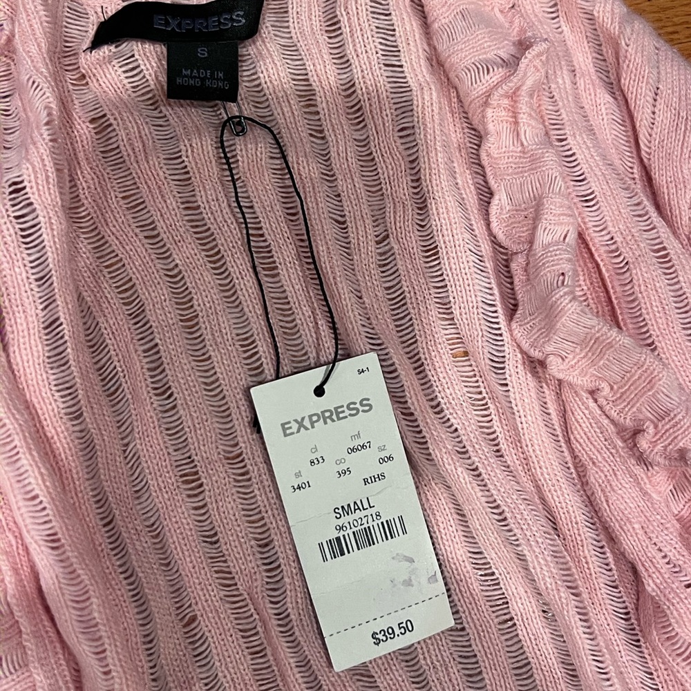 Express Pink Ruffled Cardigan - Picture 2 of 3